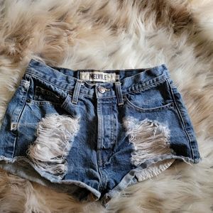 Brandy Melville Distressed Italian Denim Short